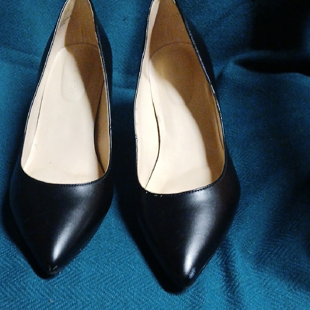 Sleek Black Leather Heels